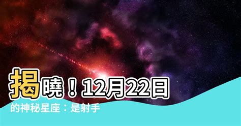 12/22什麼星座|12月22日生日書（摩羯座）